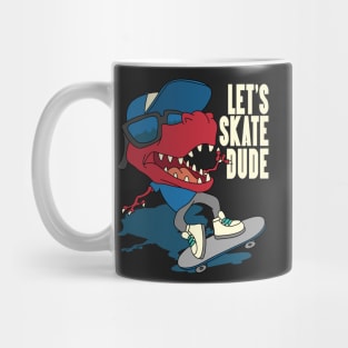 Red Dino Skate Mug